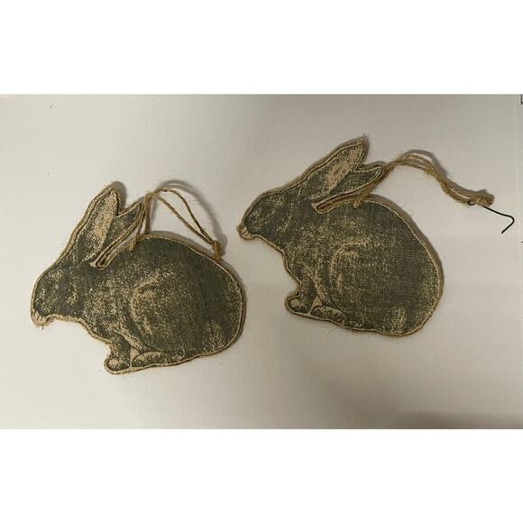 Set of 2 Rabbit Ornaments. KK385 - Picture 1 of 2
